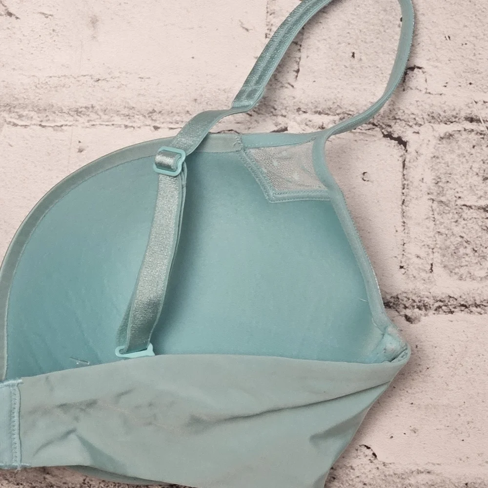 Victoria’s Secret Push Up Bra 34D Teal Blue Underwire - Picture 6 of 12